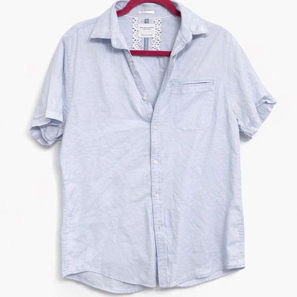 Ricky Singh Tops - Women’s Light Blue Short-Sleeve Button-Down Shirt